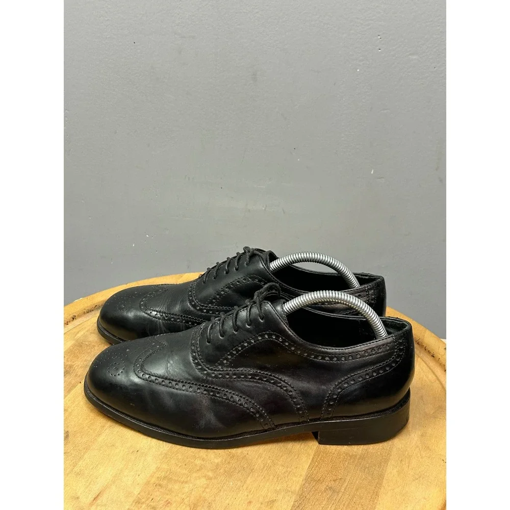 Nunn‎ Bush Dress Shoes Men 9W Black Leather Wingtip Brogue Dressflex 81195-01
